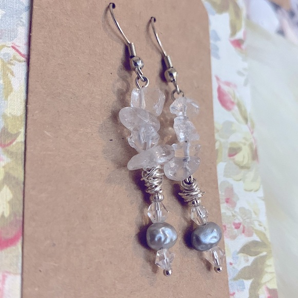 NaTuRaL hEaLiNg CrYsTaLs🆕bOheMiAN MoDeRn CrYsTaL EaRrInGS HaNdCrAfTeD - Picture 7 of 16